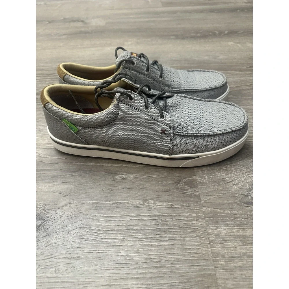 Twisted X Work Shoes Mens Size 11 EcoTWX Composite Toe Gray Loafer Moc Boat